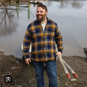 Duluth Trading Co Flapjack Fleece Lined Relaxed Fit Shirt Jacket Plaid Mens 3XL